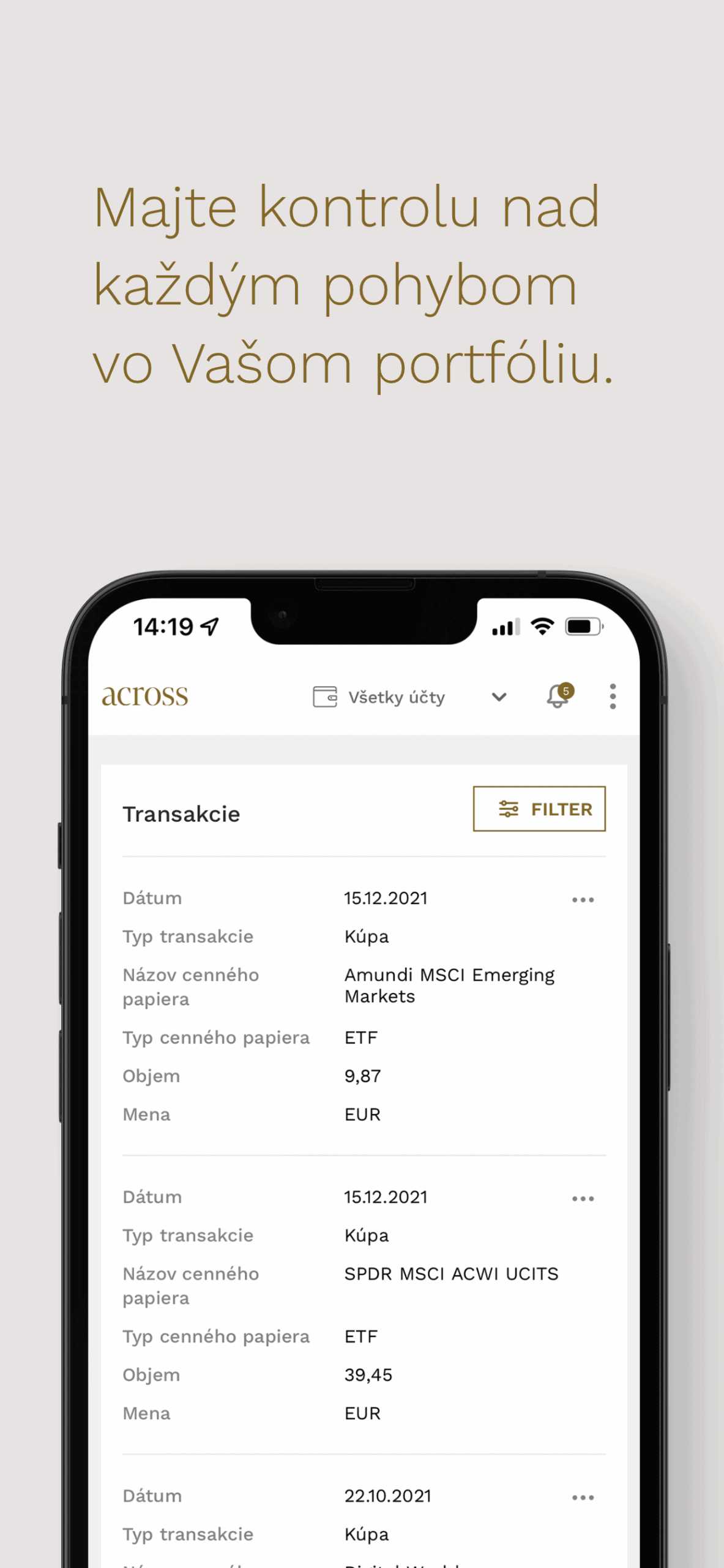 mobilna aplikacia Across Connect