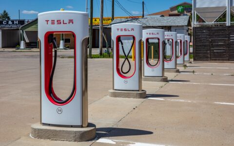 Usa,Oklahoma,,May,13th,,2019.,Electric,Cars,Tesla,Charging,Station,
