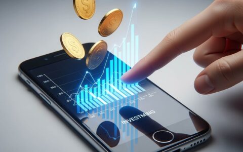 Studio,Shot,Photo,Of,A,Cell,Phone,With,An,Investment