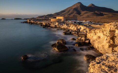 A mesmerizing view on the coast of Escullos in Natural Park of Cabo de Gata, Spain