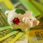 Miniature,Piggy,Bank,On,100-euro,Banknotes.,In,The,Business,World,